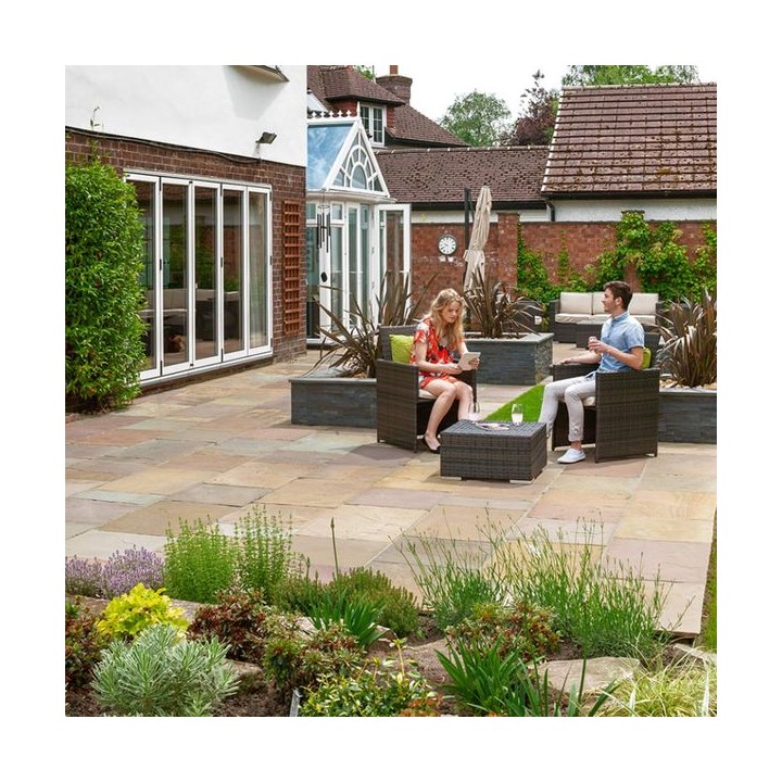 Marshalls Indian Sandstone Natural Stone Paving Buff Multi 610 x 305mm