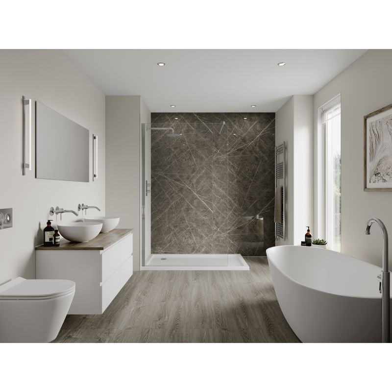 Multipanel Linda Barker Bathroom Wall Panel Hydrolock 2400 x 900mm Ferro Grafite 9483