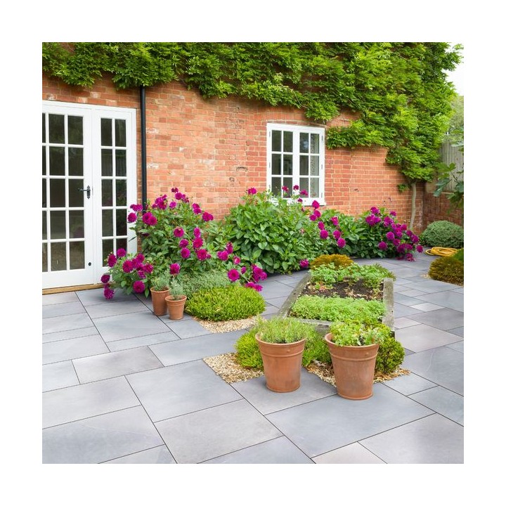 Global Stone Natural Slate Stone Paving Silver Green 600 x 900mm