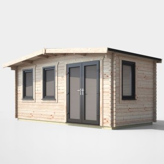 8 x 16 Power Chalet Log Cabin Right Doors