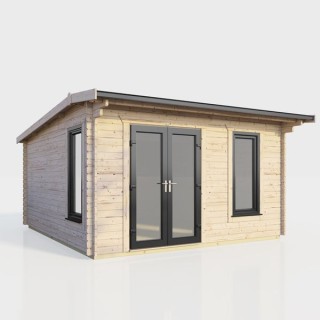 14 x 12 Power Apex Log Cabin Left Doors