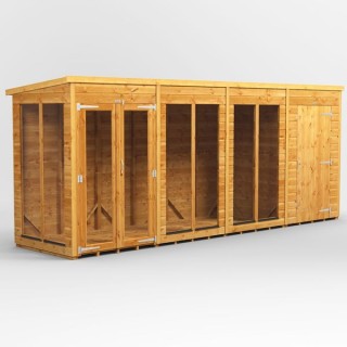 16 x 4 Power Pent Summerhouse With 4ft Side Store