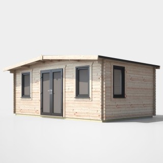 12 x 18 Power Chalet Log Cabin Centre Door