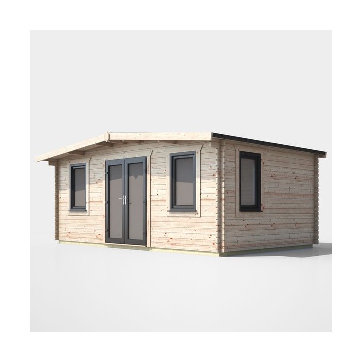 12 x 18 Power Chalet Log Cabin Centre Door