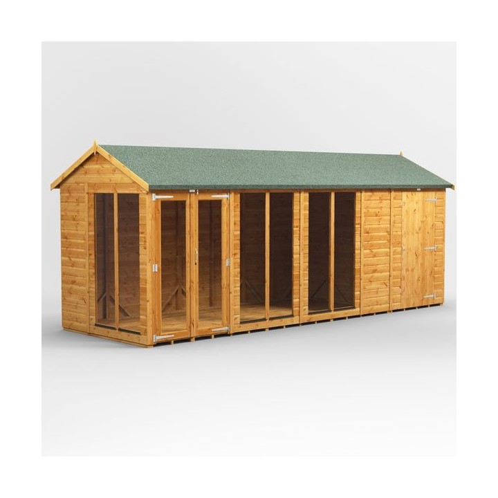 18 x 6 Power Apex Summerhouse With 4ft Side Store