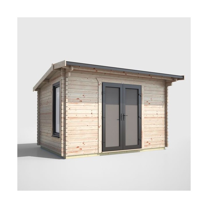 12 x 8 Power Apex Log Cabin Centre Doors