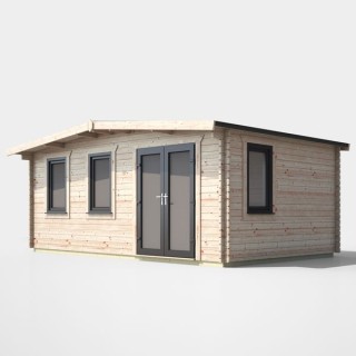 12 x 18 Power Chalet Log Cabin Right Doors