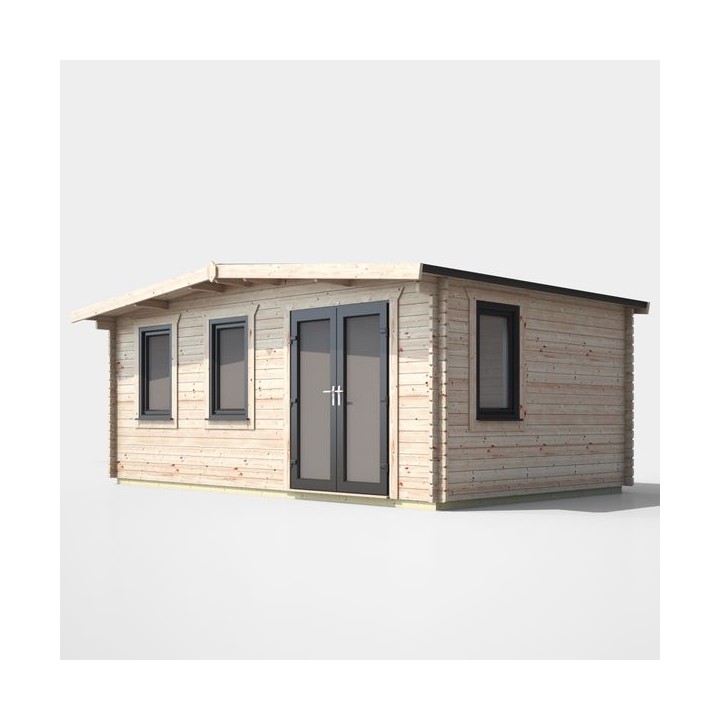 12 x 18 Power Chalet Log Cabin Right Doors
