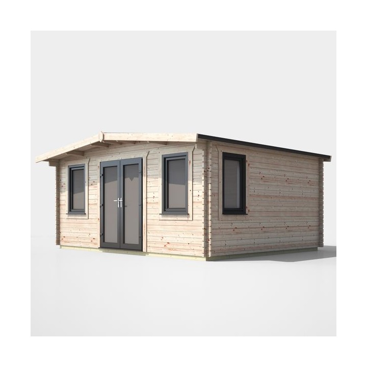 14 x 16 Power Chalet Log Cabin Centre Door