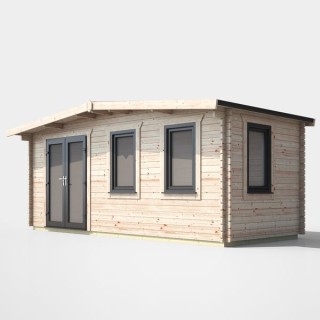 8 x 18 Power Chalet Log Cabin Left Doors