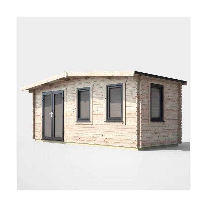 8 x 18 Power Chalet Log Cabin Left Doors