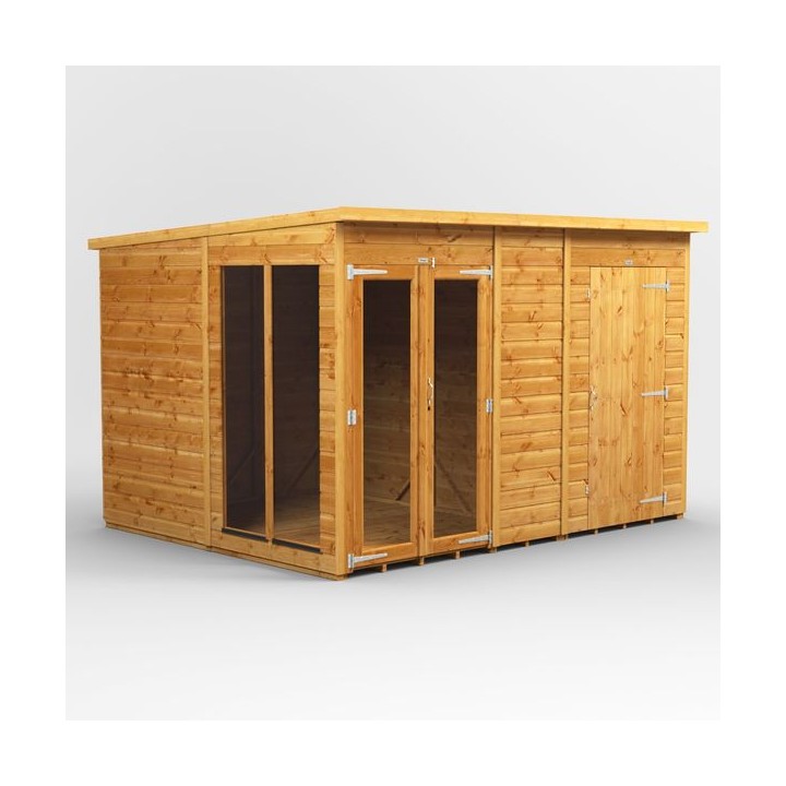10 x 8 Power Pent Summerhouse With 4ft Side Store