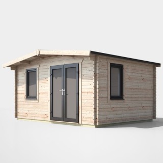 12 x 14 Power Chalet Log Cabin Right Doors