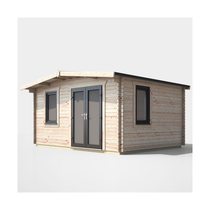 12 x 14 Power Chalet Log Cabin Right Doors
