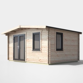 12 x 14 Power Chalet Log Cabin Left Doors