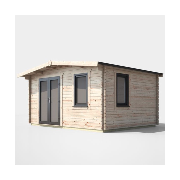 12 x 14 Power Chalet Log Cabin Left Doors