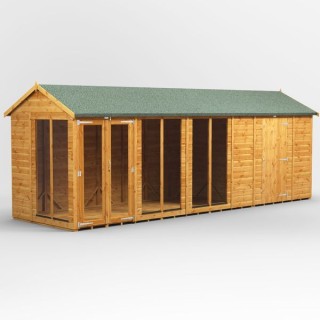 20 x 6 Power Apex Summerhouse With 6ft Side Store