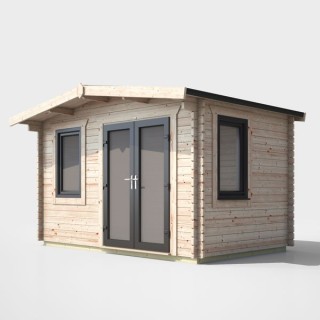 8 x 12 Power Chalet Log Cabin Right Doors
