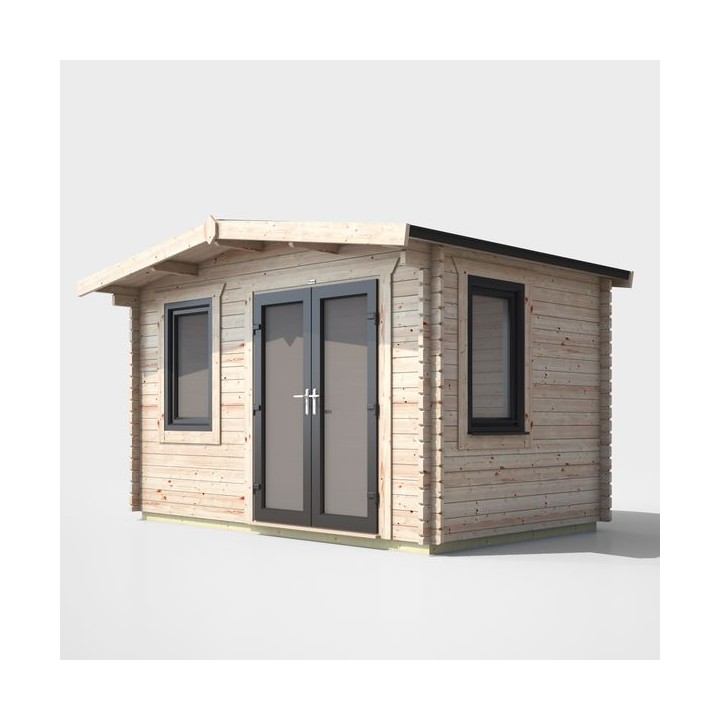 8 x 12 Power Chalet Log Cabin Right Doors