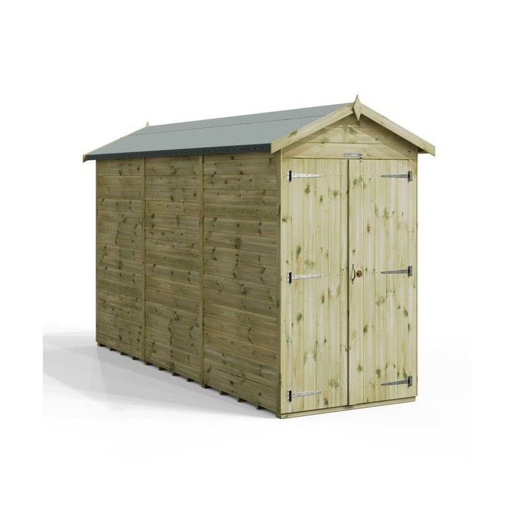 12x4 Premium Powersheds Apex No Windows Double Doors