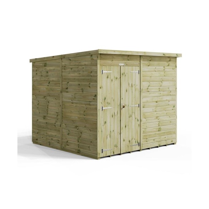 8x8 Premium Powersheds Windowless Pent Double Doors