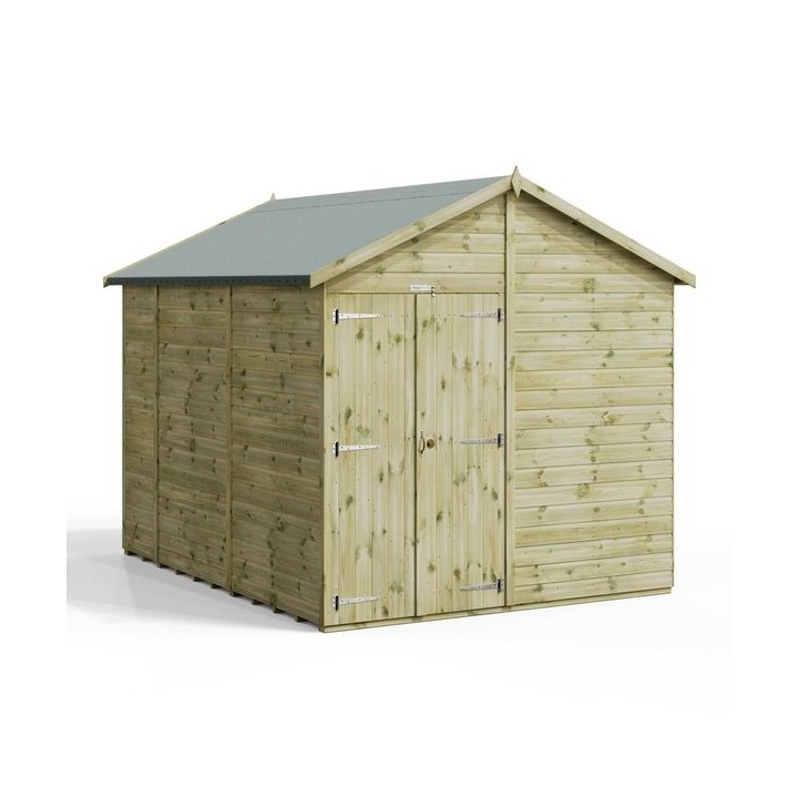 10x8 Premium Powersheds Apex No Windows Double Doors