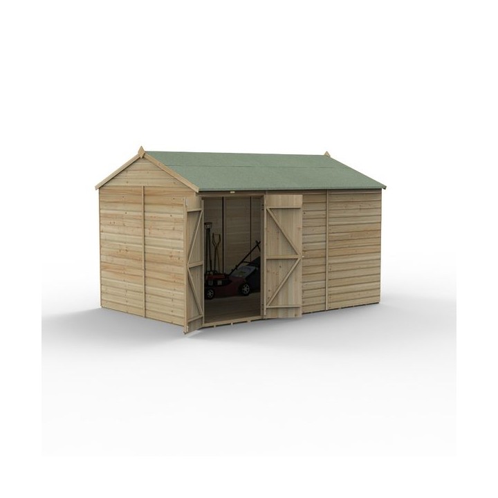 Beckwood 12x8 Reverse Apex Shed No Windows Double Door