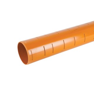 OsmaDrain Plain Ended Slotted Pipe 110mm x 6m 4D066