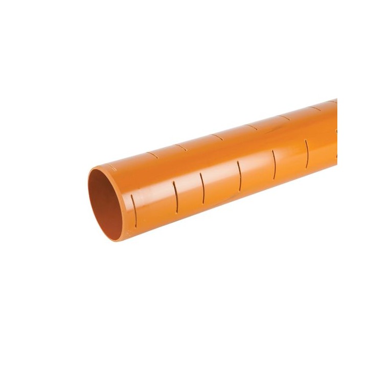 OsmaDrain Plain Ended Slotted Pipe 110mm x 6m 4D066