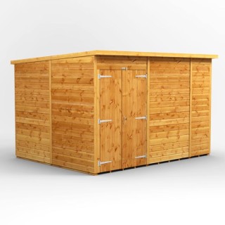 10 x 8 Power Pent Double Door Shed No Windows