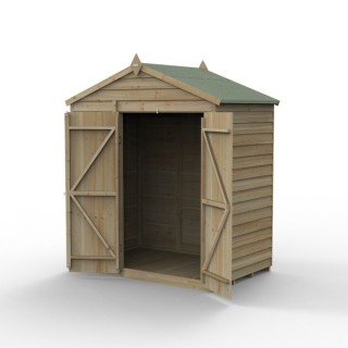 4LIFE Apex Shed 6 x 4 - Double Door - No Window Installation