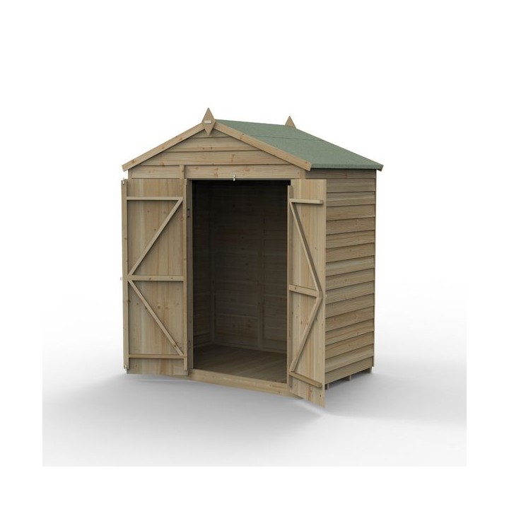 4LIFE Apex Shed 6 x 4 - Double Door - No Window Installation