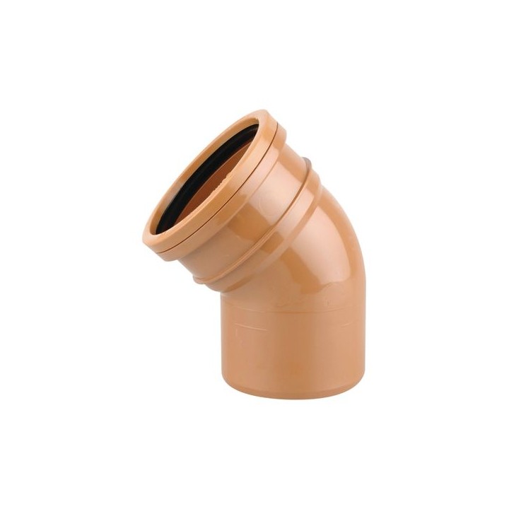 Osmadrain Drainage Short Radius Bend 45 Degree Single Socket 110mm