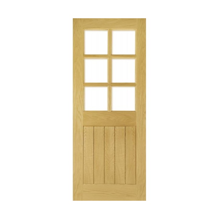 Deanta Ely Prefinished Oak Bevelled Glaze 6L Door 2040 x 626 x 40mm