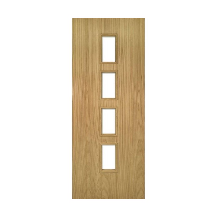 Deanta Galway Unfinished Oak Glazed Fire Door 30m 1981mm x 686mm x 45mm