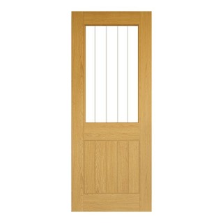 Deanta Ely Unfinished Oak Glazed 1L Door 2040 x 826 x 40mm