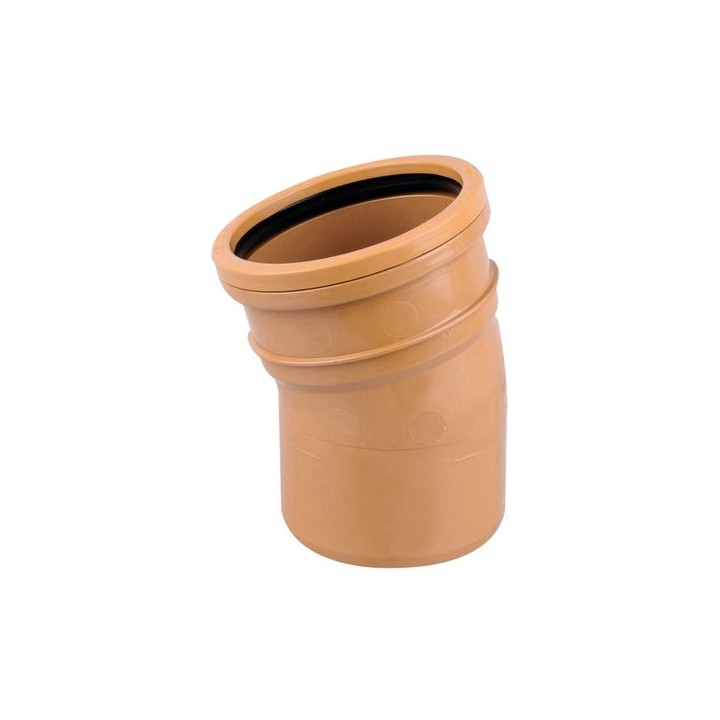 Osmadrain Drainage Short Radius Bend 15 Degree Single Socket 110mm