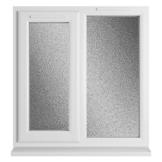 Crystal Double Glazed uPVC Window White Left Hung 905mm x 965mm Obscure