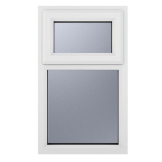 Crystal Double Glazed uPVC Window White Top Hung 610mm x 965mm Obscure