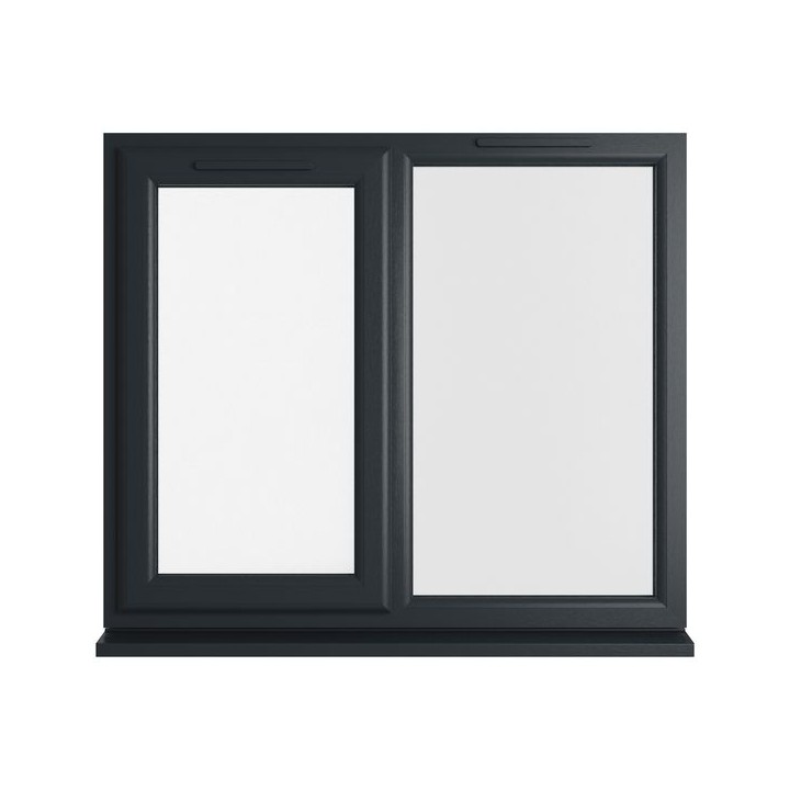 Crystal Triple Glazed uPVC Grey/White Window Left Hung 1190mm x 1190mm Clear