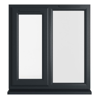 Crystal Triple Glazed uPVC Grey/White Window Left Hung 905mm x 965mm Clear