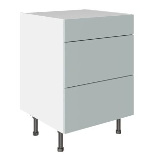 Flatpack 600 3 Drawer Base Kitchen Cabinet Slab Supermatt Aquamarine
