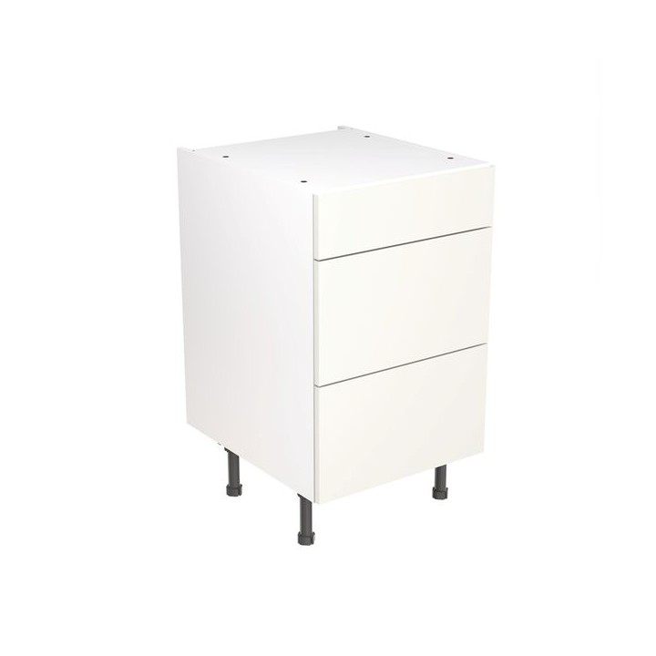 Flatpack 500 3 Drawer Base Kitchen Cabinet Slab Super Gloss White