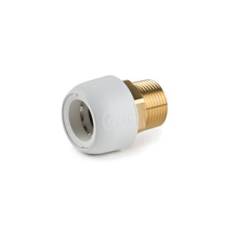 Hep2O HX29/28W Brass Adaptor Male 1in x 28mm White