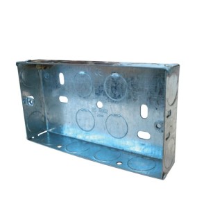4TRADE 2 gang Metal Back Box 25mm