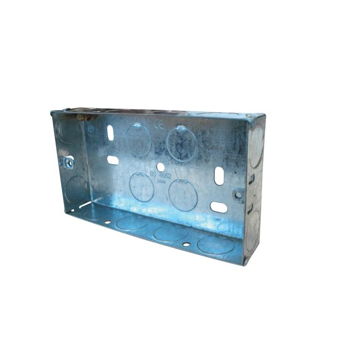 4TRADE 2 gang Metal Back Box 25mm