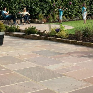 Marshalls Indian Sandstone Natural Stone Paving Brown Multi 915 x 610mm
