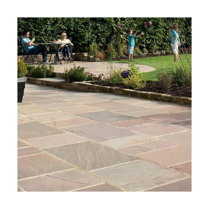 Marshalls Indian Sandstone Natural Stone Paving Brown Multi 915 x 610mm