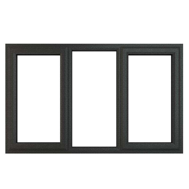 Crystal Grey Upvc Casement Clear Window 3P Left and Right Hand Opening 1770 mm x 1040 mm