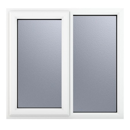 Crystal Triple Glazed Window White Lh 1190 x 1190mm Obscure